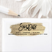 Gold Brush SAVE THE DATE Hochzeitsfeiern Rücksende (Insitu)