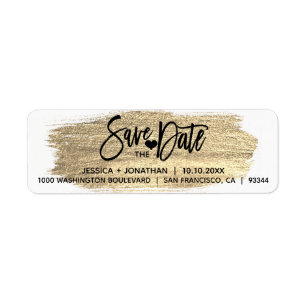 Gold Brush SAVE THE DATE Hochzeitsfeiern Rücksende