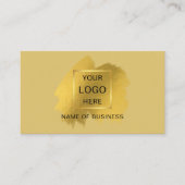 Gold Brush-Stroke QR-Code und Social Media-Symbol- Visitenkarte (Vorderseite)