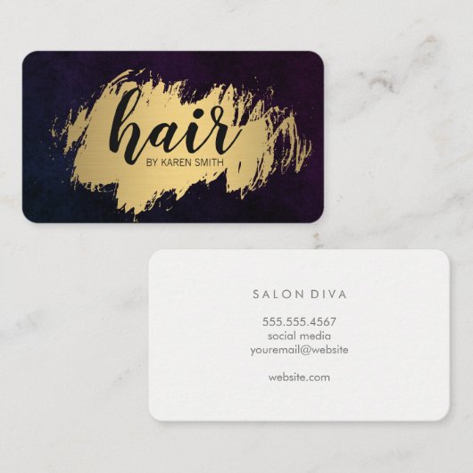 Gold Brushair-Logo Visitenkarte (Vorne/Hinten)