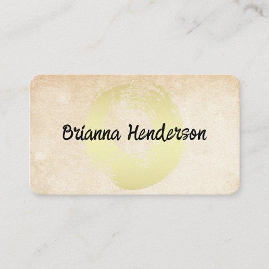 Gold Brushed Circle | Textured Background Visitenkarte (Vorderseite)