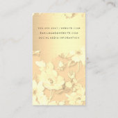 Gold Brushed Elegante Gold Floral Hair Salon Visitenkarte (Rückseite)