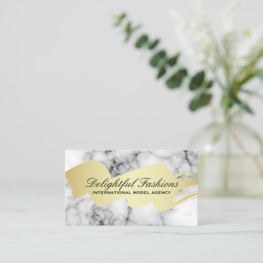 Gold Brushed Lux Marble Visitenkarte (Stehend Vorderseite)