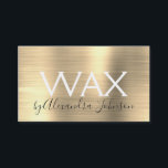Gold Brushed Metal Beauty Wax Visitenkarte<br><div class="desc">Gold Imitate Brushed Metall Foil Haare Waxing Salon Minimalistische Visitenkarte. Die gegossene Metal Hair Removal oder Waxing Salon Business Card eignet sich hervorragend für einfache Visitenkarten. Bitte kontaktieren Sie den Designer,  um passende Sonderanfertigungen zu erhalten.</div>