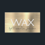 Gold Brushed Metal Beauty Wax Visitenkarte<br><div class="desc">Gold Imitate Brushed Metall Foil Haare Waxing Salon Minimalistische Visitenkarte. Die gegossene Metal Hair Removal oder Waxing Salon Business Card eignet sich hervorragend für einfache Visitenkarten. Bitte kontaktieren Sie den Designer,  um passende Sonderanfertigungen zu erhalten.</div>