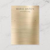 Gold Brushed Metal Earring Display Card Visitenkarte (Vorderseite)