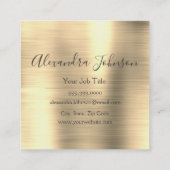 Gold Brushed Metal Event Planner Quadratische Visitenkarte (Rückseite)