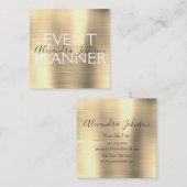 Gold Brushed Metal Event Planner Quadratische Visitenkarte (Vorne/Hinten)