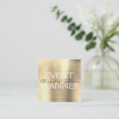 Gold Brushed Metal Event Planner Quadratische Visitenkarte (Stehend Vorderseite)