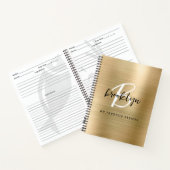 Gold Brushed Metal Monogram Rezept Book Notizblock (Innenseite)