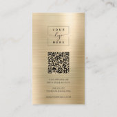 Gold Brushed Metal QR Code Earring Display Card Visitenkarte (Rückseite)