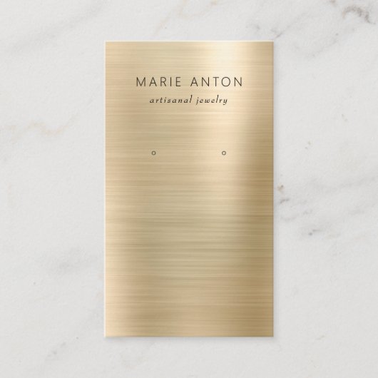 Gold Brushed Metal QR Code Earring Display Card Visitenkarte (Vorderseite)