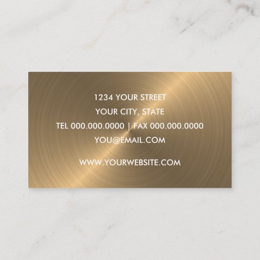 Gold Brushed Metal Sheen Visitenkarte (Rückseite)