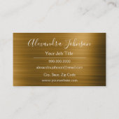 Gold Brushed Metal Spray Tan Visitenkarte (Rückseite)