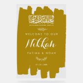 Gold Brushed Paint Nikkah Acrylic Sign Acrylschild (Vorderseite)