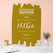 Gold Brushed Paint Nikkah Acrylic Sign Acrylschild (Hochzeit)
