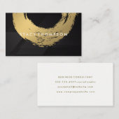 Gold Brushed Sleek Black Lines Visitenkarte (Vorne/Hinten)