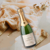 Gold Brushed Tropical Palm Leaf Wedding Schaumweinetikett