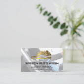 Gold Bubble Auto Wash Logo Visitenkarte (Stehend Vorderseite)