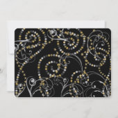 Gold Bubbly Flaschen Wirbel Silvesterabend Party Einladung (Rückseite)