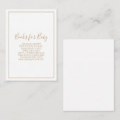 Gold-Bücher für Babydusche Begleitkarte (Vorne/Hinten)
