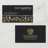 Gold-Buchhaltungsnummern Symbolschicht Visitenkarte (Vorne/Hinten)