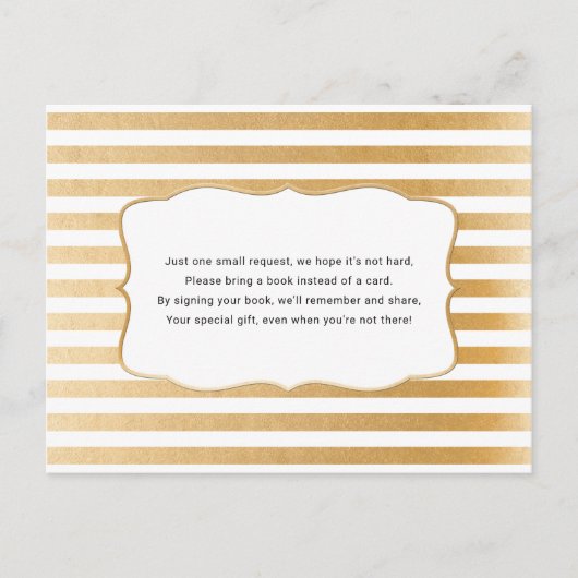 Gold-Buchungsanfrage-Karte für neutrale Babydusche Einladungspostkarte (Vorderseite)