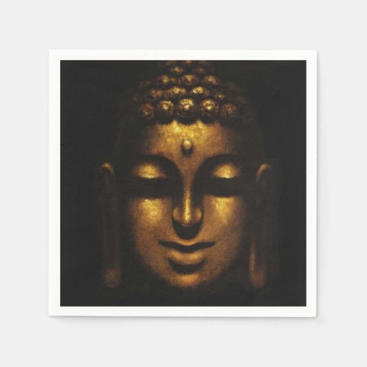 Gold Buddha Face Paper Napkins Serviette (Vorderseite)
