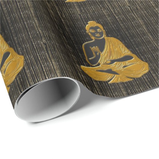 Gold Buddha Geschenkpapier (Rolleneckpunkt)