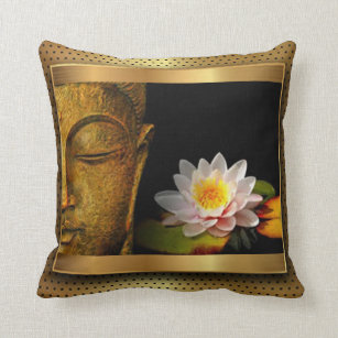 Gold Buddha mit Lotos-Blume Kissen