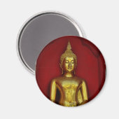Gold Buddha Round Magnet (Vorderseite/Rückseite)