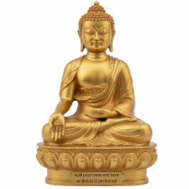 Gold Buddha Statue doing Varada Mudra 2D statuette Freistehende Fotoskulptur