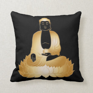Gold Buddha u. Lotos-Blume Kissen