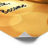 Gold Buddha with saying: What You Think, You Becom Poster (Ecke)