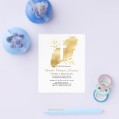 Gold/BUDGET/Taufen Einladung. Flyer (Einzeln)