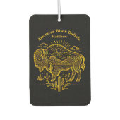 Gold Buffalo Grazing Under the Sun Near Mountains Autolufterfrischer (Vorderseite)