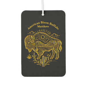 Gold Buffalo Grazing Under the Sun Near Mountains Autolufterfrischer