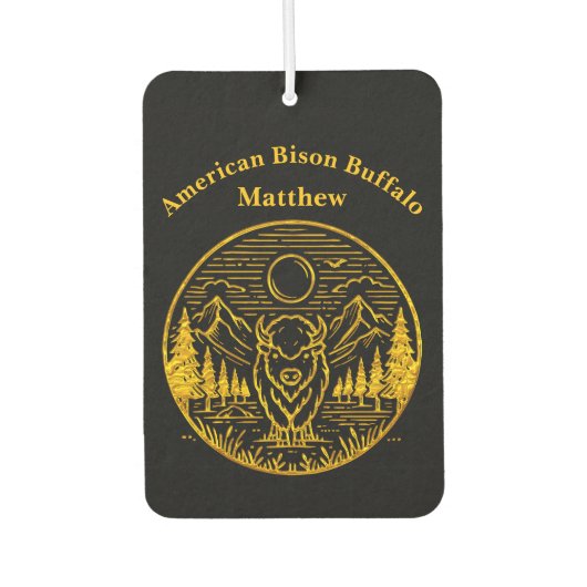 Gold Buffalo steht majestätisch in der Natur Autolufterfrischer (Vorderseite)