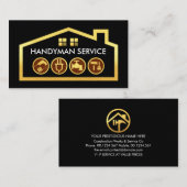 Gold Building Handyman Tools Frame Visitenkarte (Vorne/Hinten)