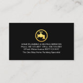Gold Building Pipe Frame Plumber Service Visitenkarte (Rückseite)