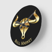 Gold Bull Market Runde Wanduhr (Winkel)