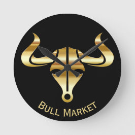Gold Bull Market Runde Wanduhr