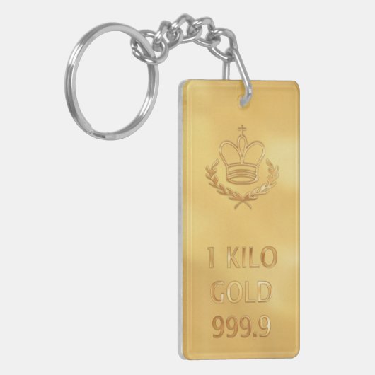 Gold Bullion Bar Schlüsselanhänger (Vorderseite links)