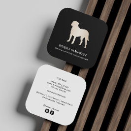 Gold Bullmastiff Dog Walker Trainer Welpe sitzend Quadratische Visitenkarte