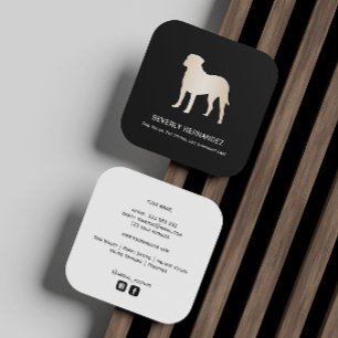Gold Bullmastiff Dog Walker Trainer Welpe sitzend Quadratische Visitenkarte