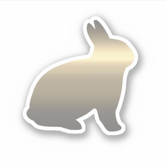 Gold Bunny Aufkleber (Vorderseite)