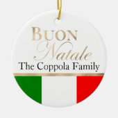 Gold Buon Natale Italienische Fahne Weihnachten Keramik Ornament (Vorne)