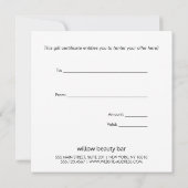 Gold Burgandy Weihnachtsbaumen Geschenkgutschein (Rückseite)