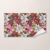 Gold Burgund Bronze Pink Red White Poinsettia Badhandtuch Set (Handtuch)