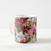 Gold Burgund Bronze Pink Red White Poinsettia Kaffeetasse (Vorderseite Links)